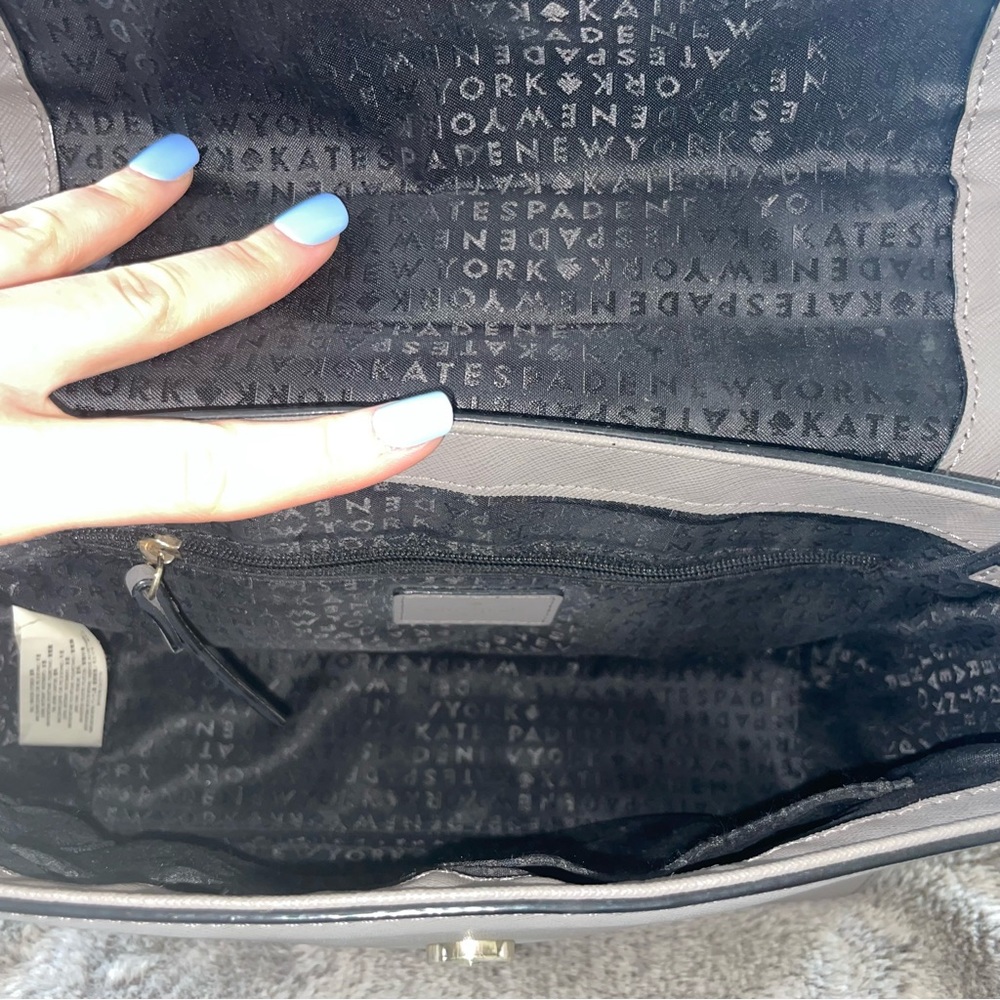 Kate Spade multi tone colorblock purse tote bag crossbody black light gray navy - Picture 4 of 7